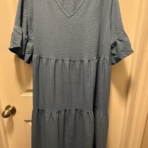 Chic Blue Midi Dress